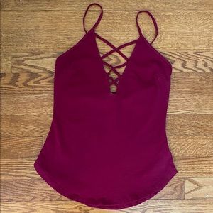 Wine Red Express crisscross tank